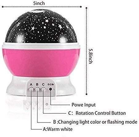 3D Moon Night Light Lamp -Color Starry Projector, USB & Battery Powered