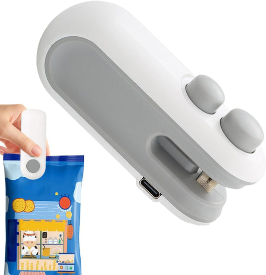 Portable Mini Sealing Machine 2 in 1 USB Rechargeable Magnetic Bag Sealer Heat Seal with Cutter